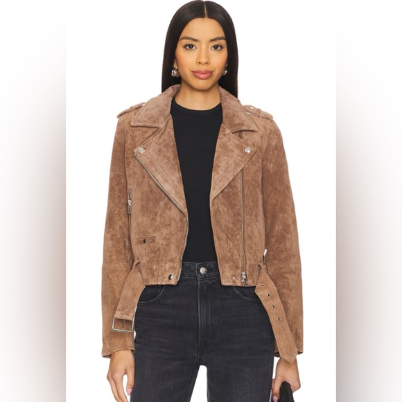 BlankNYC Suede Cropped Moto Jacket - Picture 1 of 14